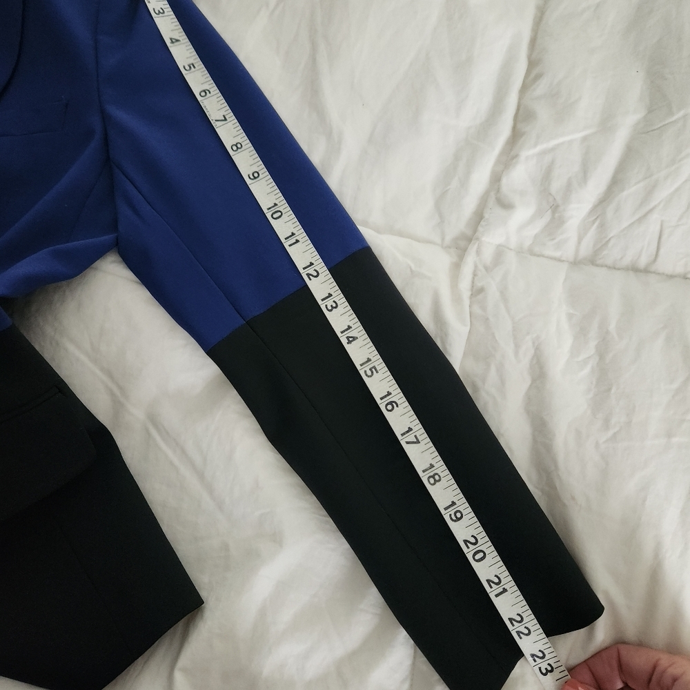 Theory Gabe Jacket Blazer Color Block Size 6 Wool… - image 6